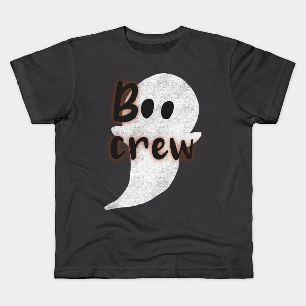 Boo Crew Cute Halloween Ghost Kids T-Shirt by FreckledBliss